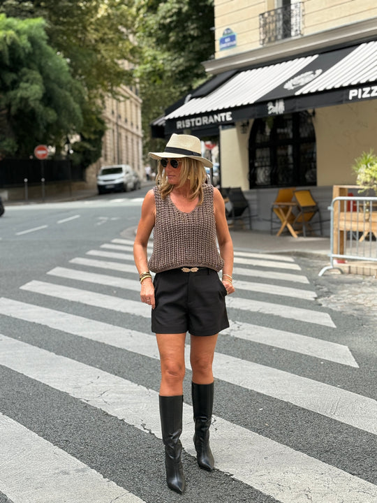 Pull sans manches strass 6024