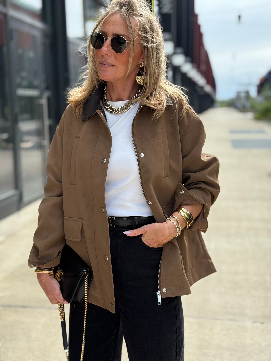 Veste marron façon daim 3567