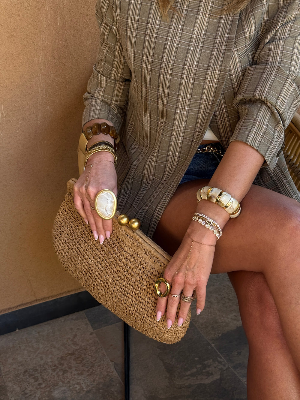 Bracelet métal et nacre