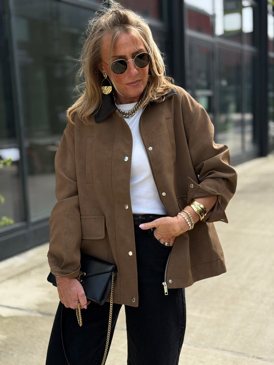 Veste marron façon daim 3567