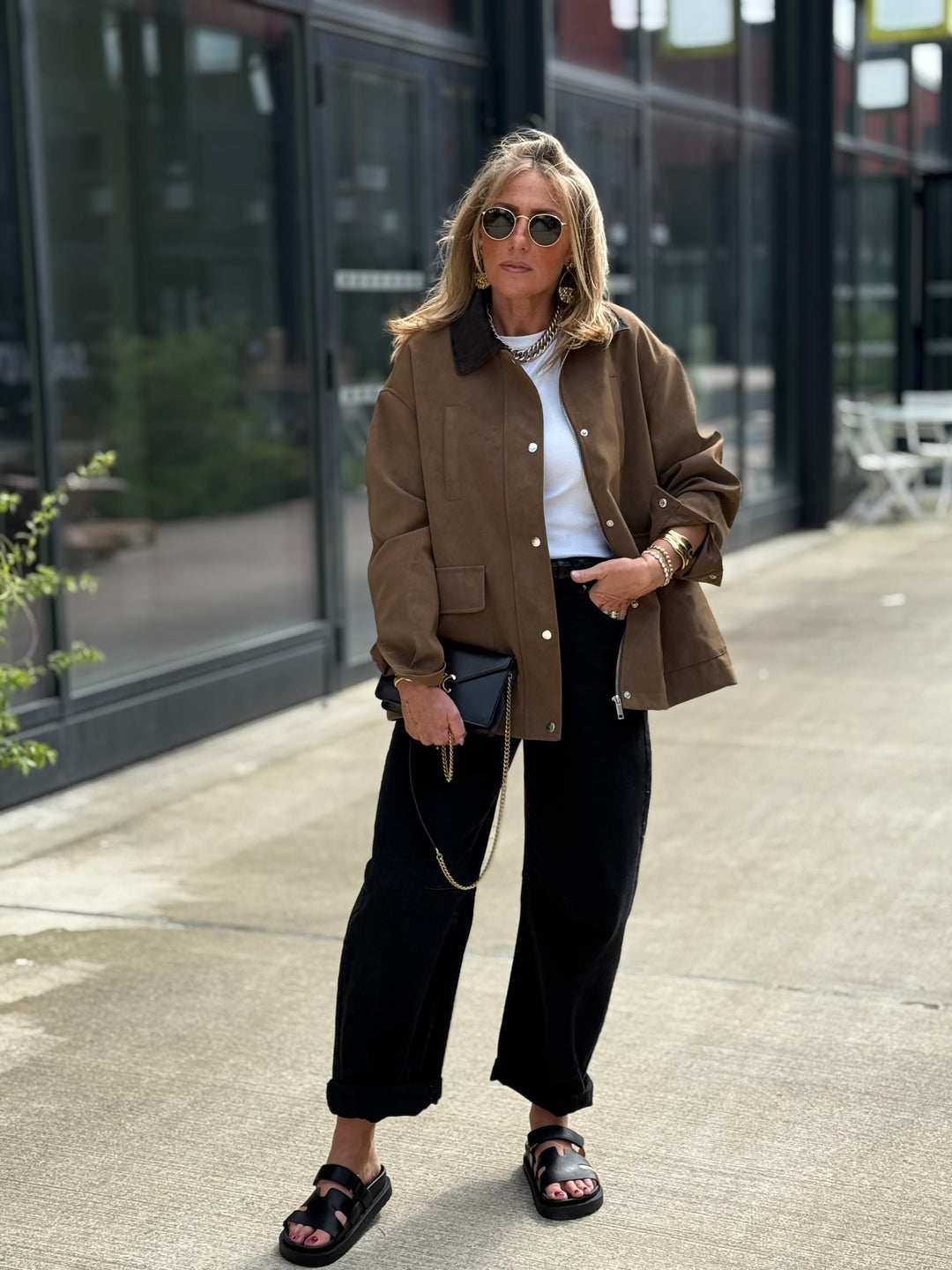 Veste marron façon daim 3567