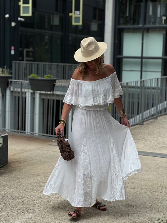 Robe Bustier Blanc brodé 12265