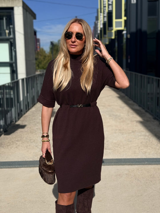 Robe milong maille ceinturée Yl9017