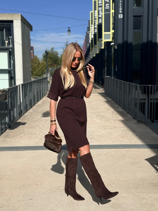 Robe milong maille ceinturée Yl9017