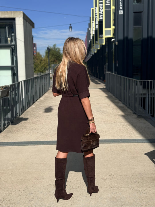 Robe milong maille ceinturée Yl9017