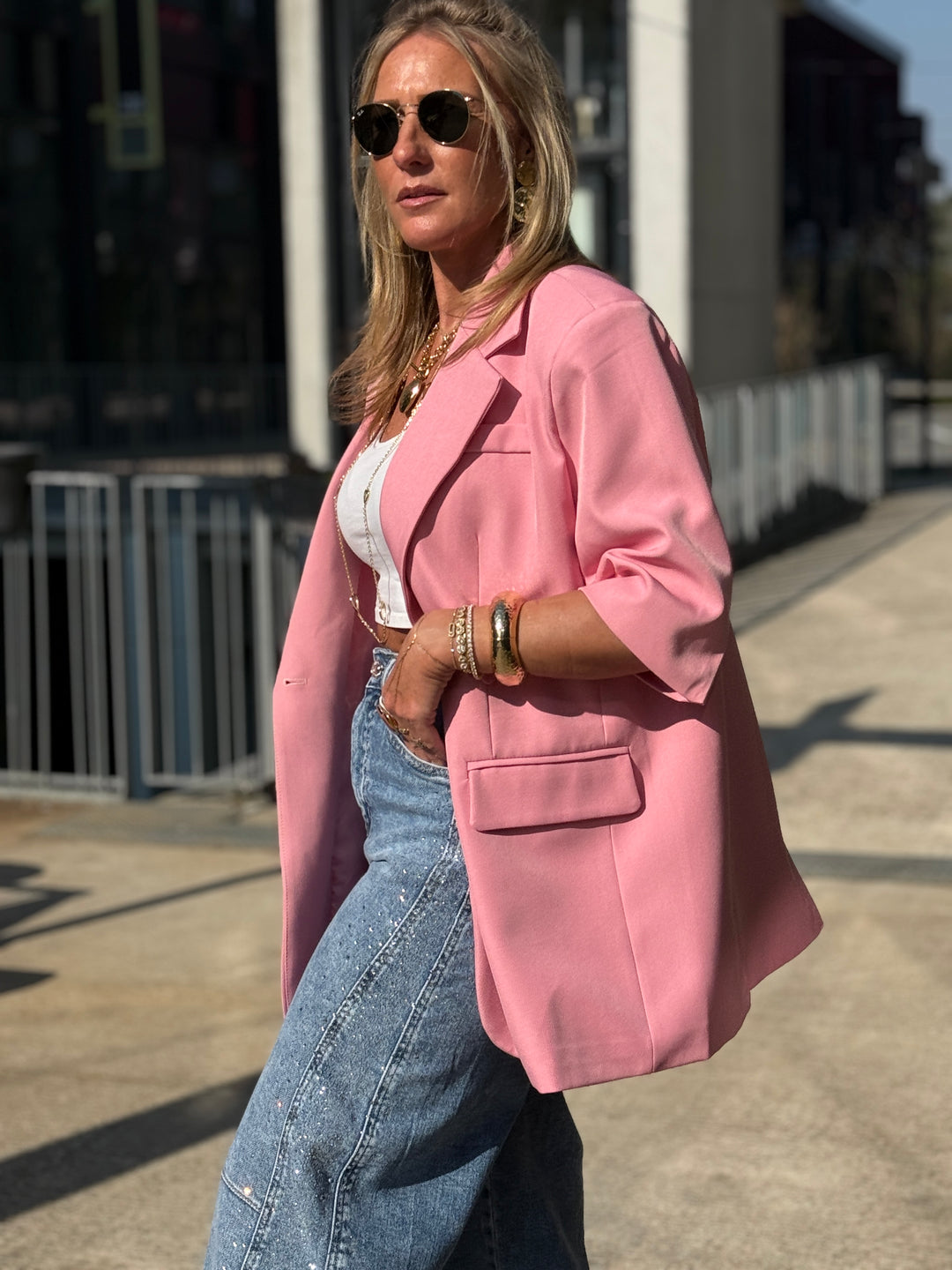 Blazer manches courtes Rose Bonbon Jucie