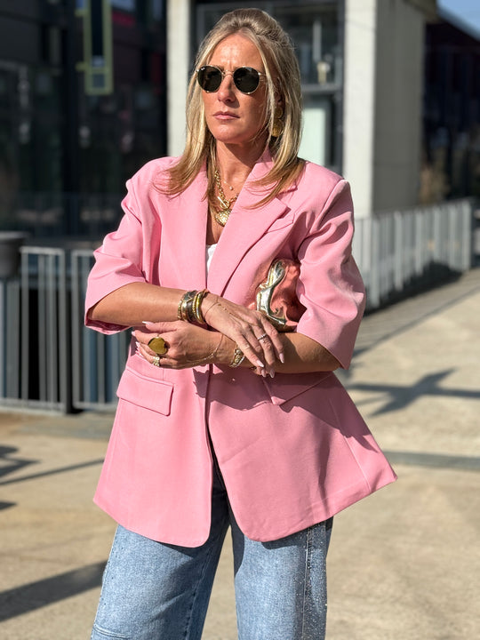 Blazer manches courtes Rose Bonbon Jucie