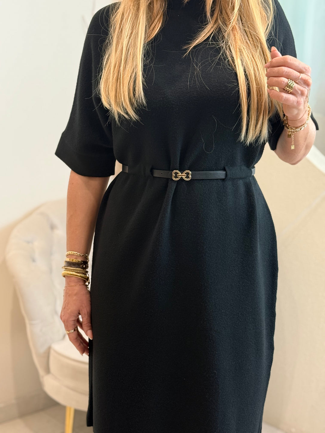 Robe milong maille ceinturée Yl9017