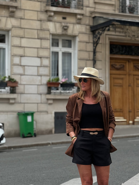 Veste effet daim châtaigne 2222