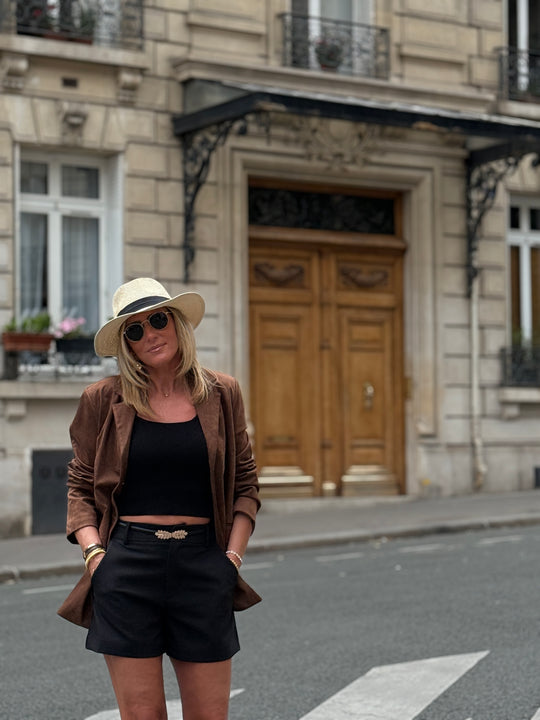 Veste effet daim châtaigne 2222
