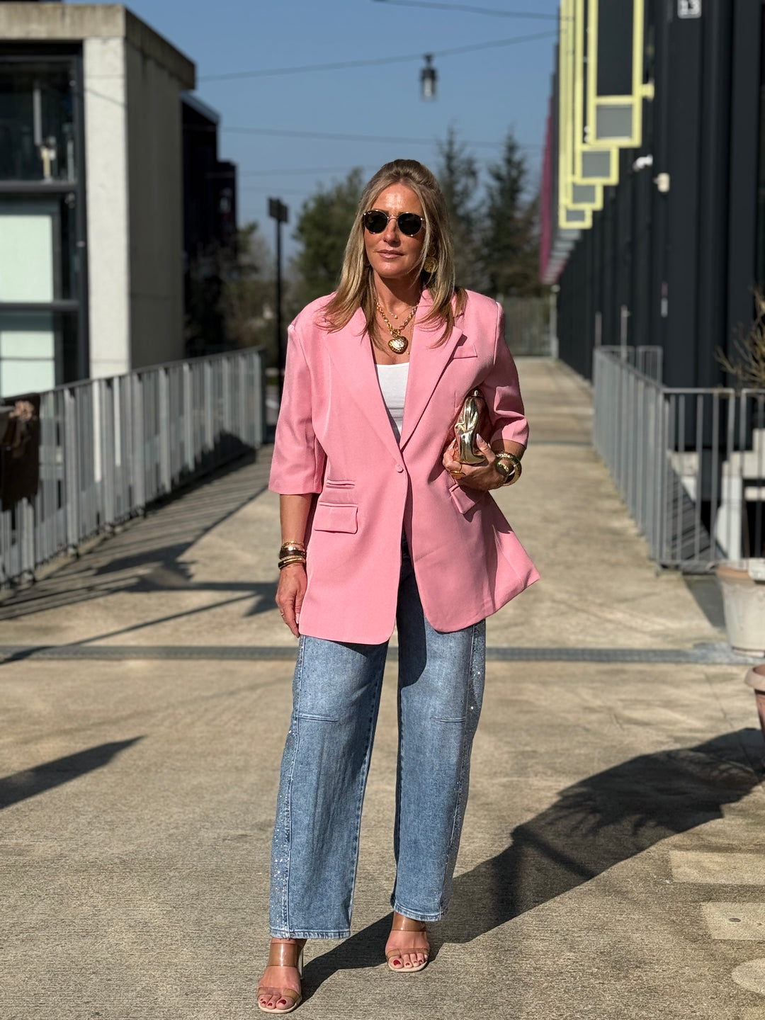 Blazer manches courtes Rose Bonbon Jucie
