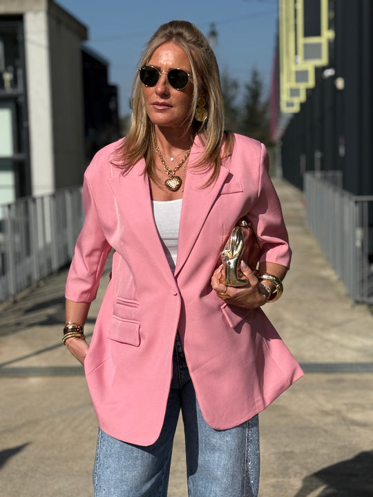 Blazer manches courtes Rose Bonbon Jucie