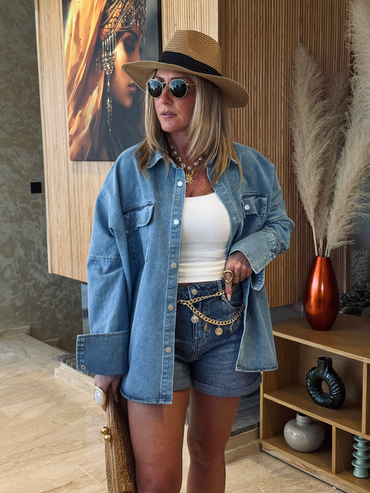 Chemise jean Bleu 12028-1