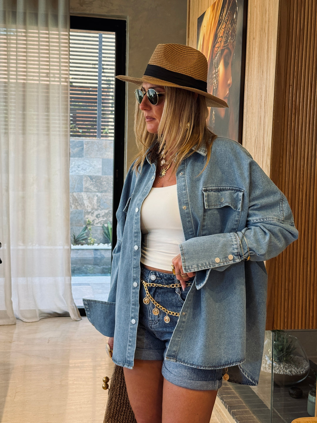 Chemise jean Bleu 12028-1