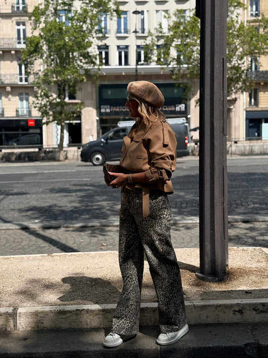 Jean droite léopard WH0179