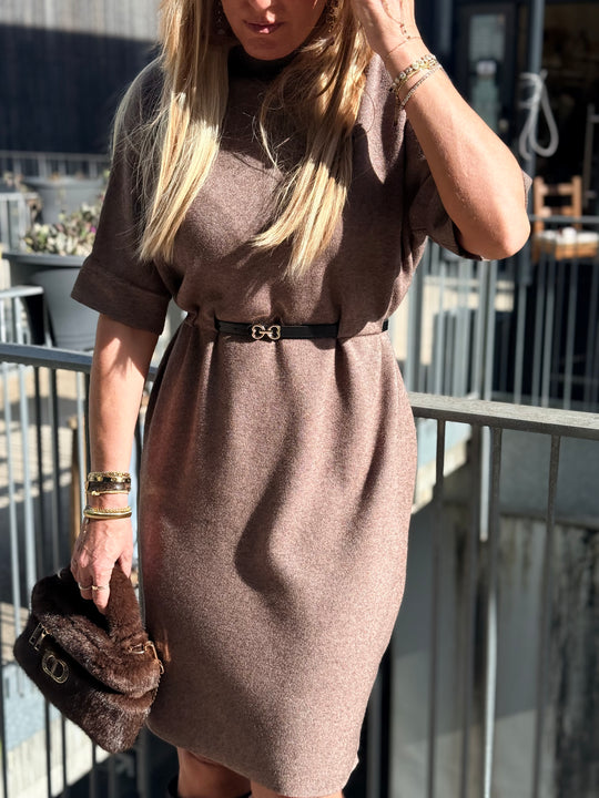 Robe milong maille ceinturée Yl9017