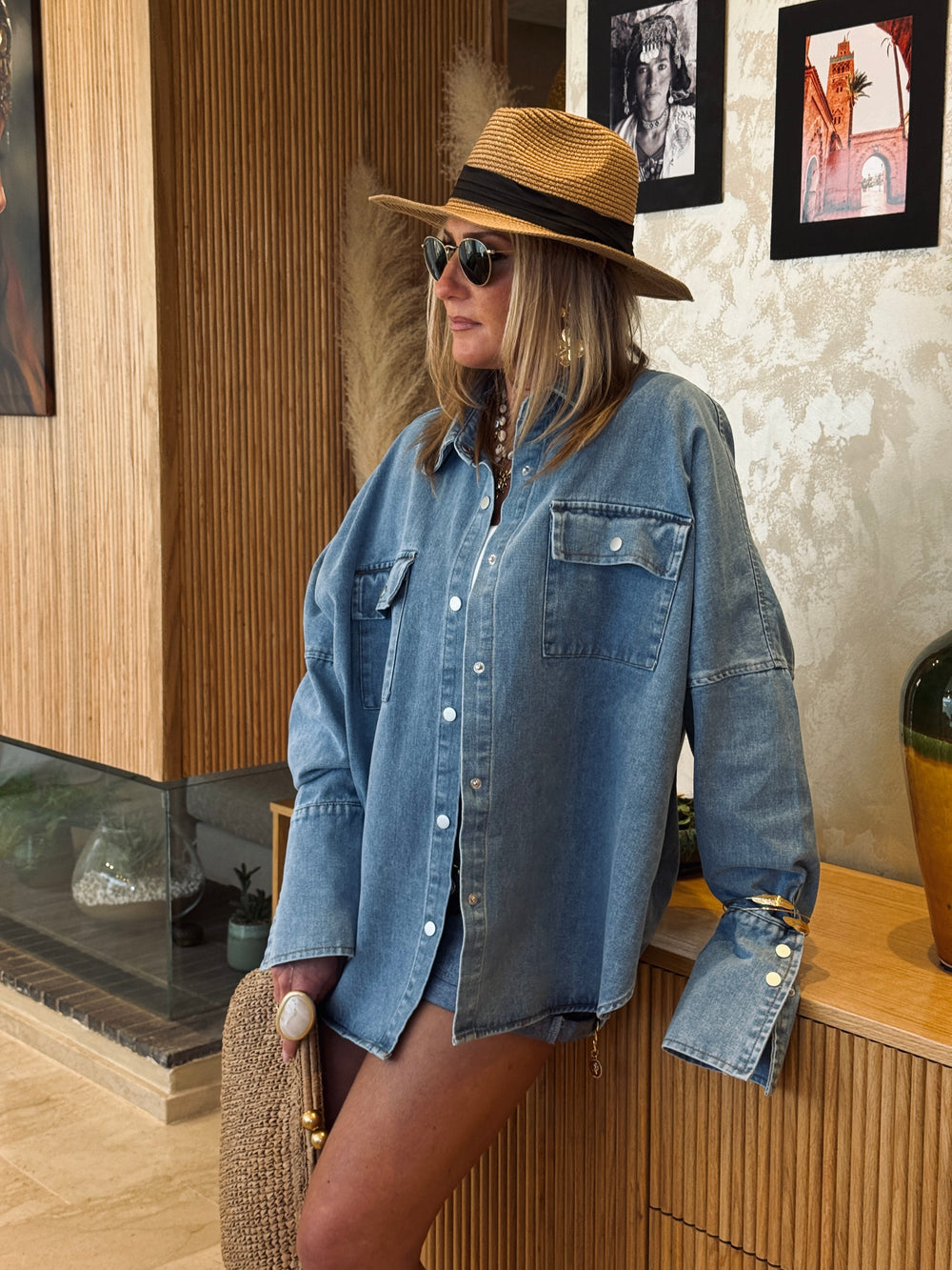 Chemise jean Bleu 12028-1