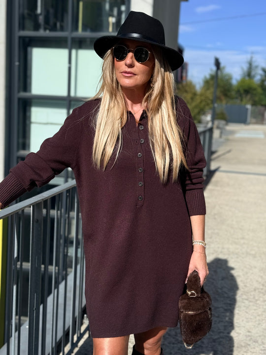 Robe tunique maille boutonnée YL9069