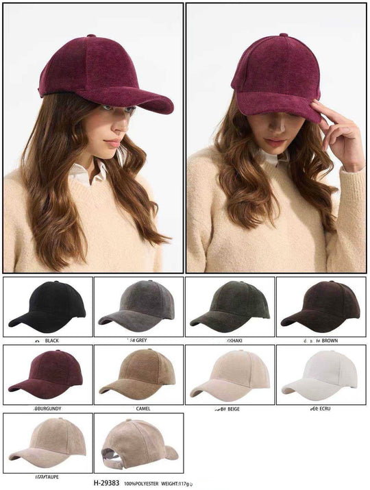 Casquette velour uni