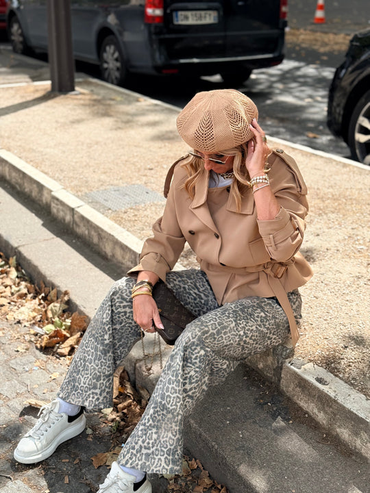Jean droite léopard WH0179