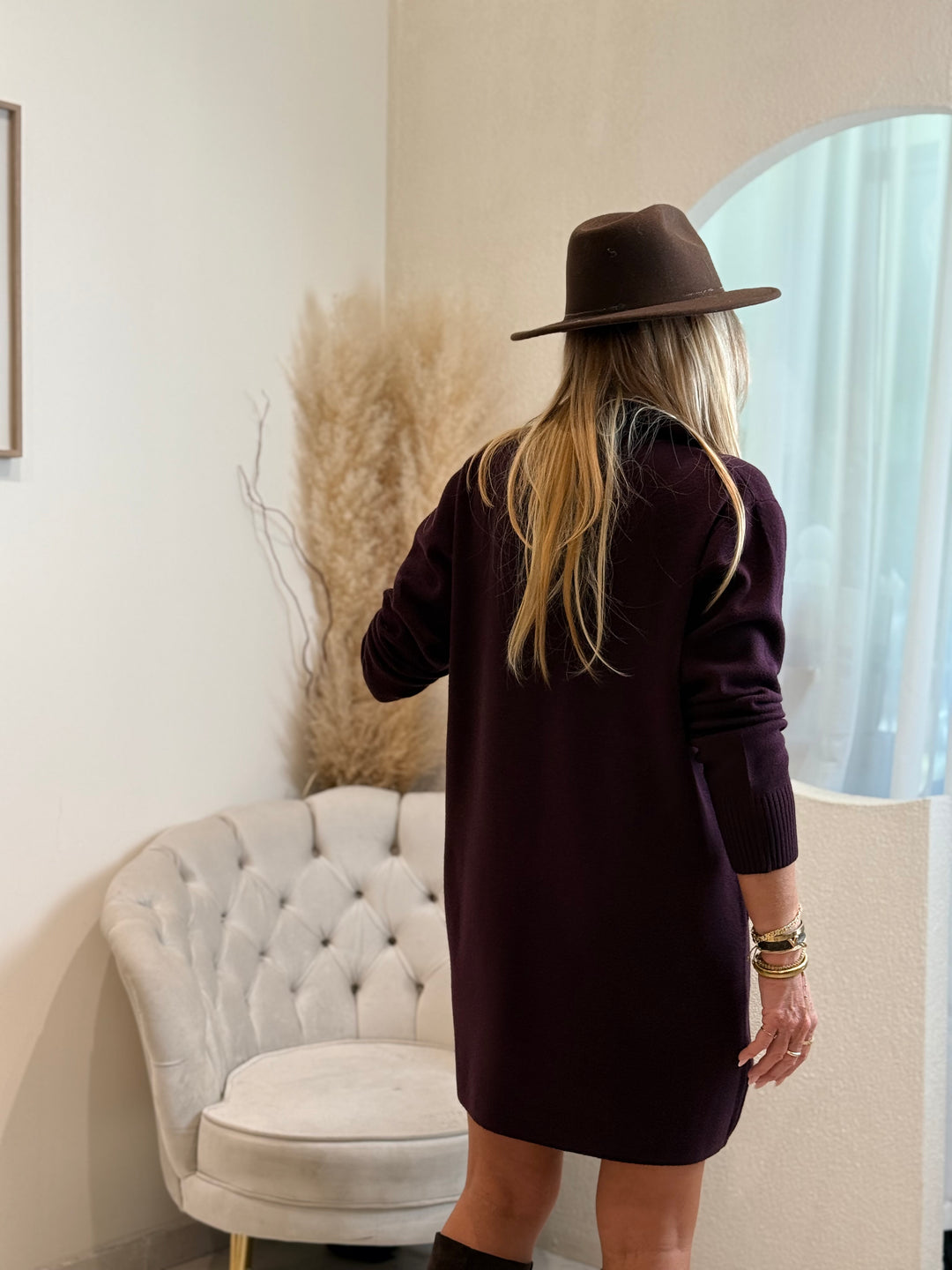 Robe tunique maille boutonnée YL9069