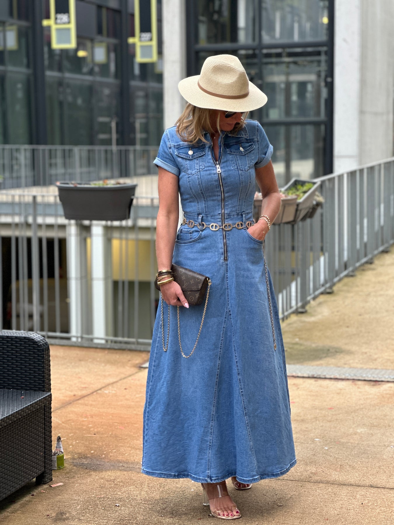 Robe Chemisier Robe En Jean Femme Promod Robe Longue Jean