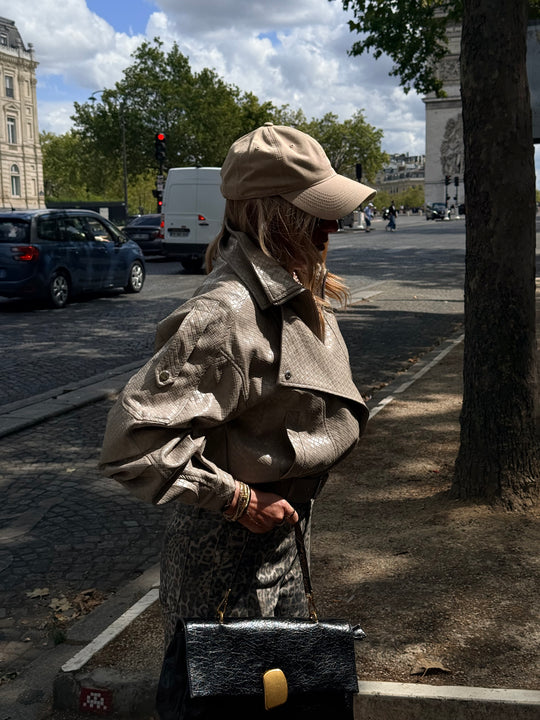 Veste similicuir matelassé 16185 Beige