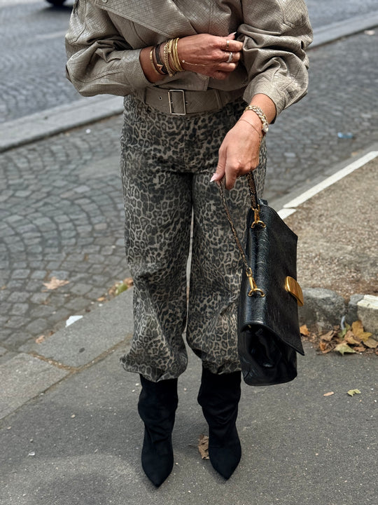 Jean droite léopard WH0179