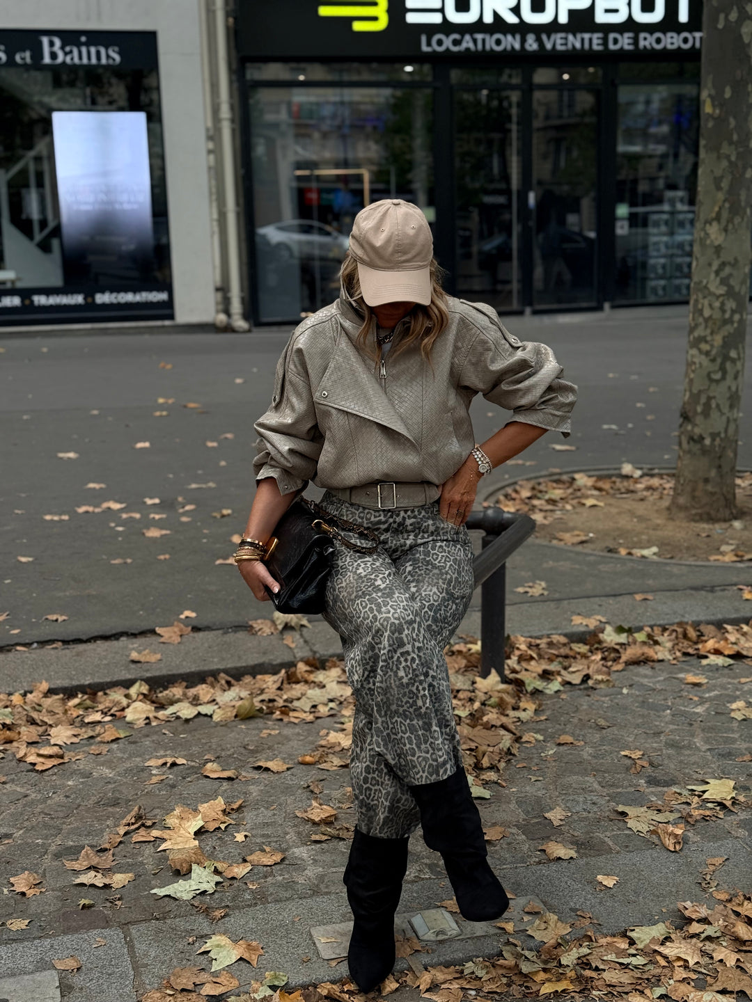 Veste similicuir matelassé 16185 Beige