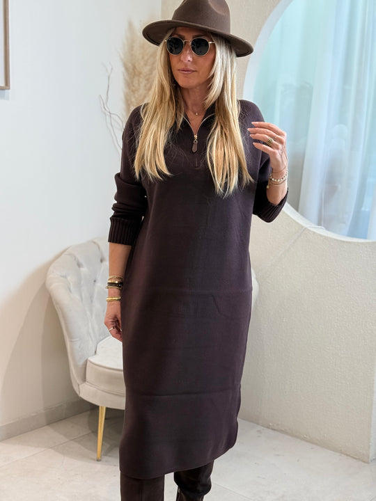 Robe long maille zip Yl9015