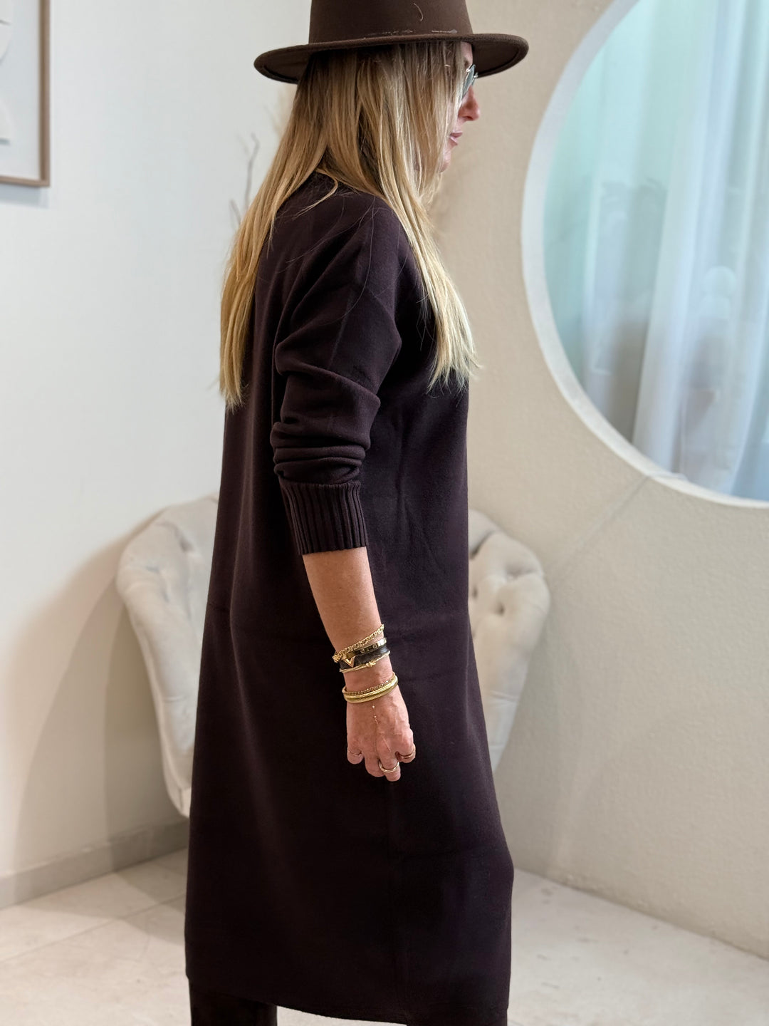 Robe long maille zip Yl9015
