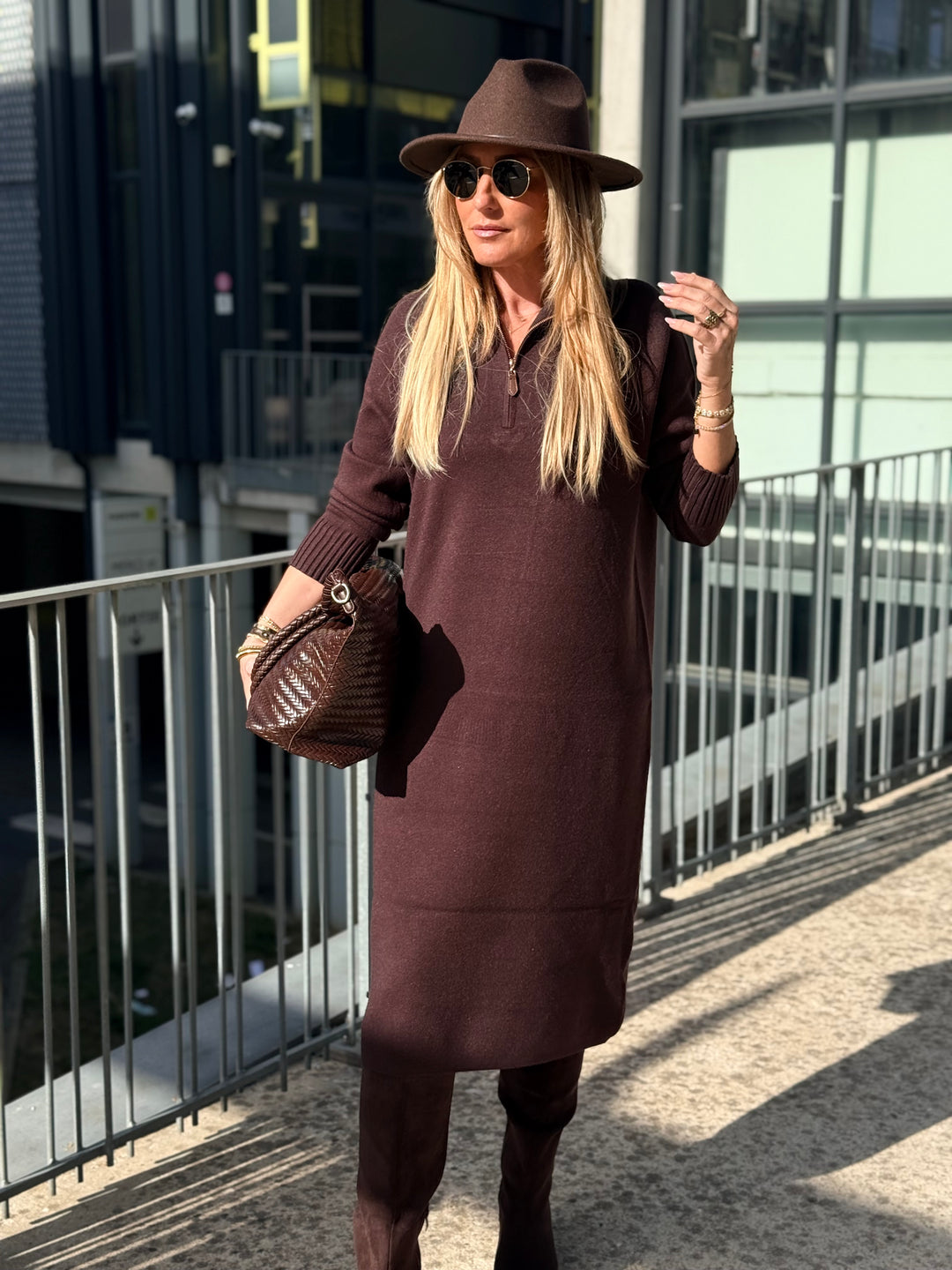 Robe long maille zip Yl9015