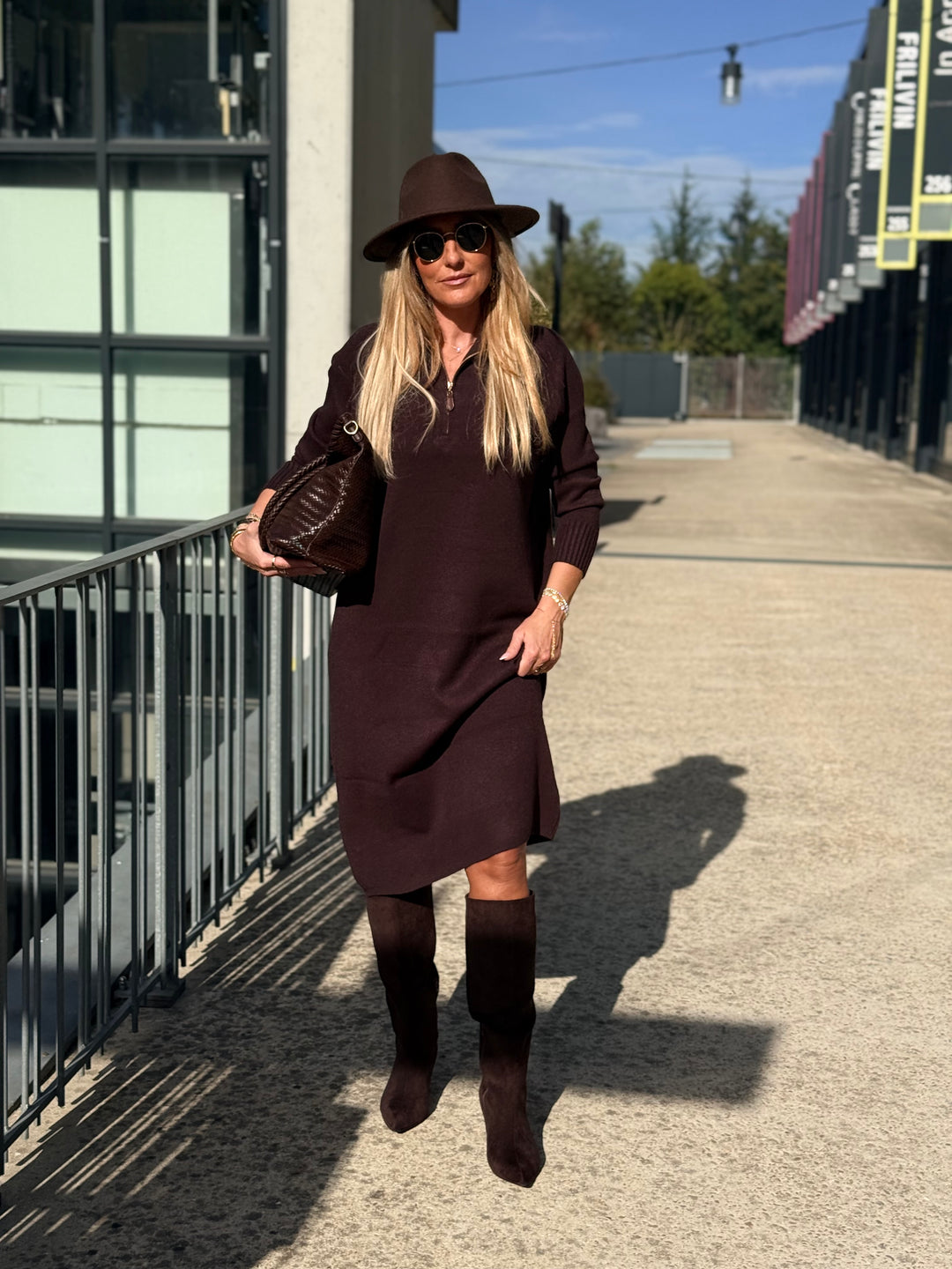 Robe long maille zip Yl9015