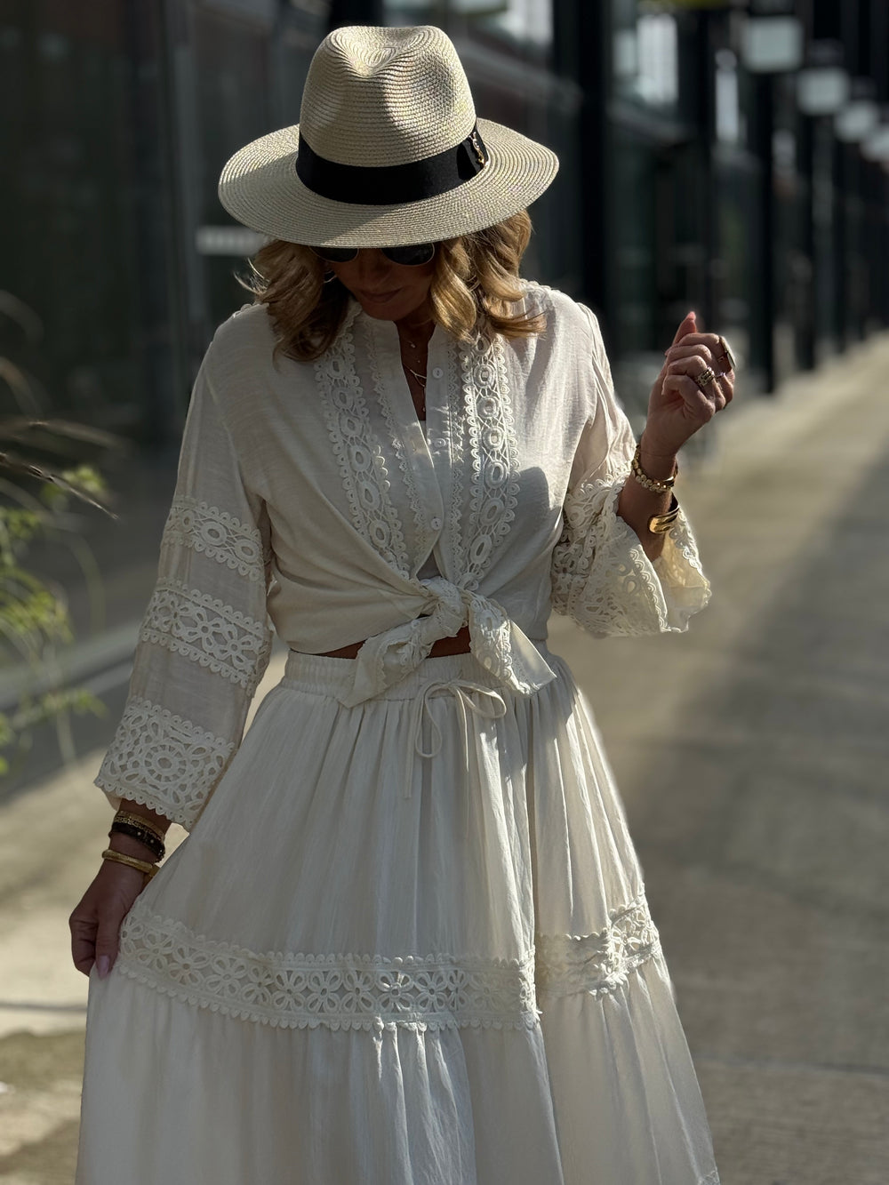 Chemise écru brodée Yasmine ch1855