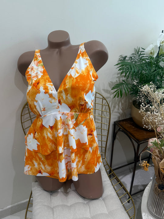 Maillot de bain orange jaune 031