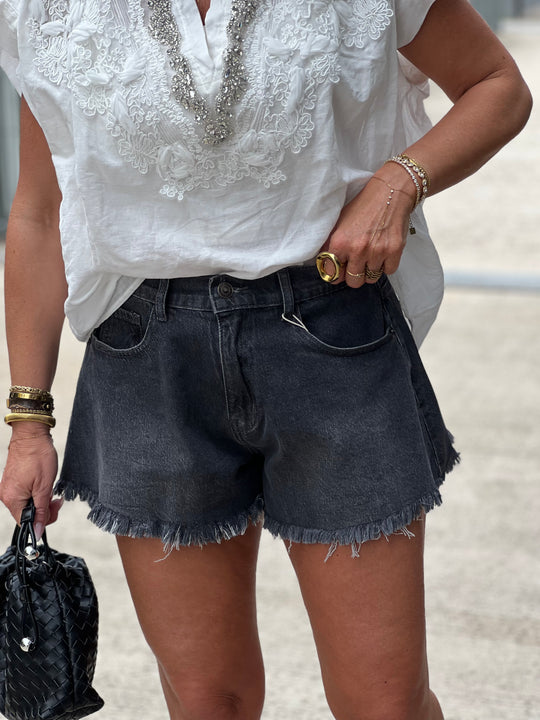 Short Évasé Gris 0067