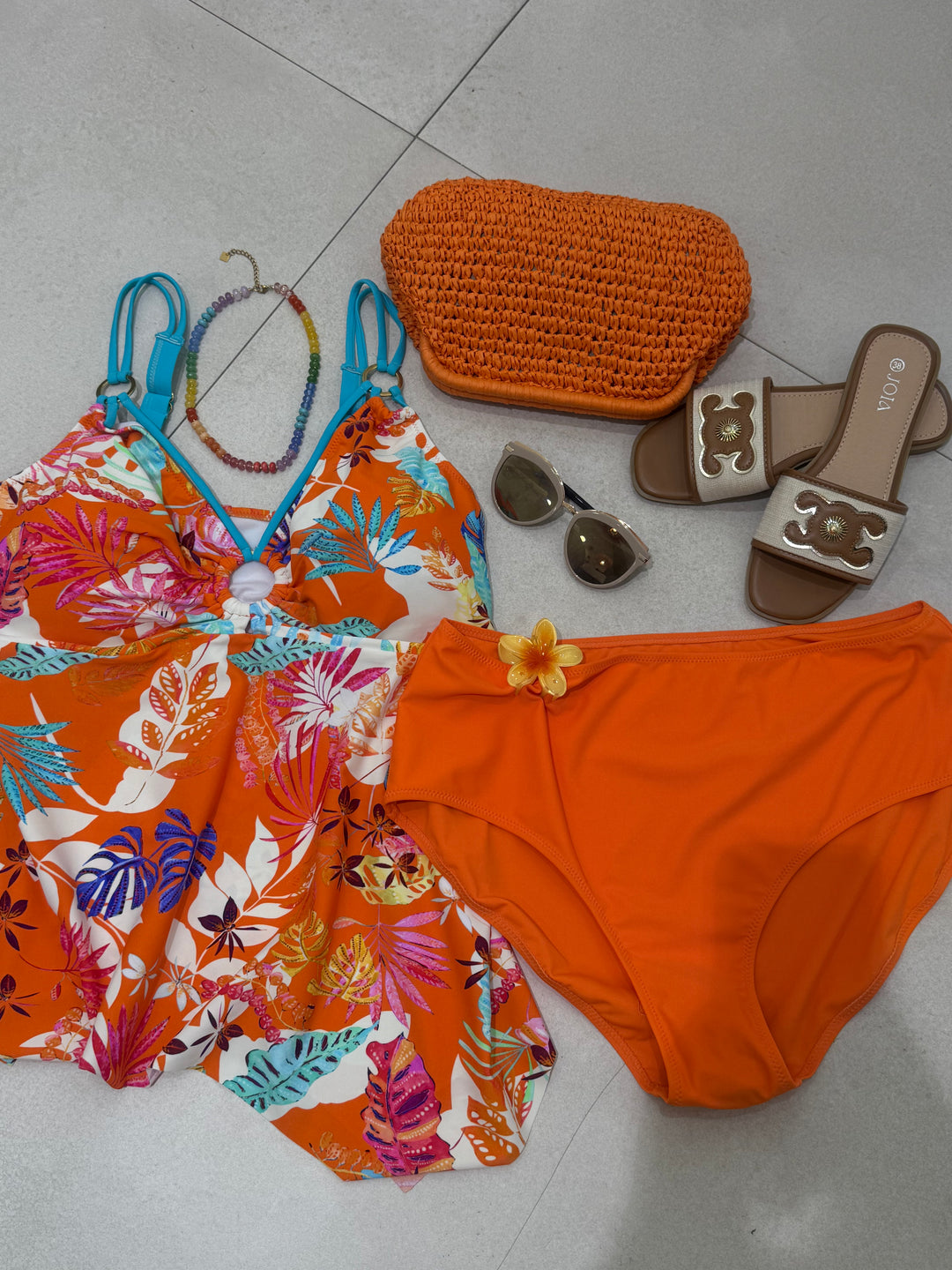 Maillot de bain orange clair 029