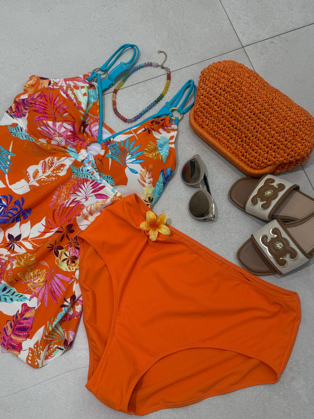 Maillot de bain orange clair 029
