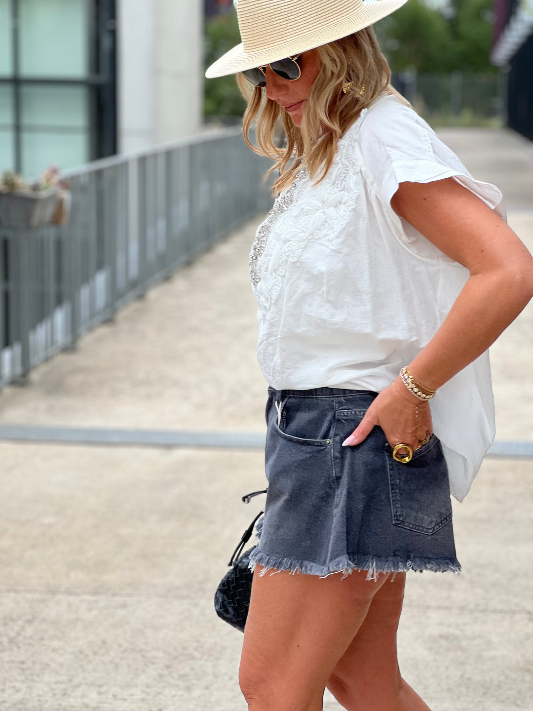 Short Évasé Gris 0067