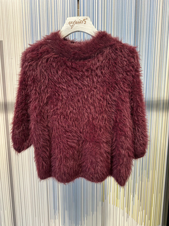 Pull fourrure Bordeaux YQ869