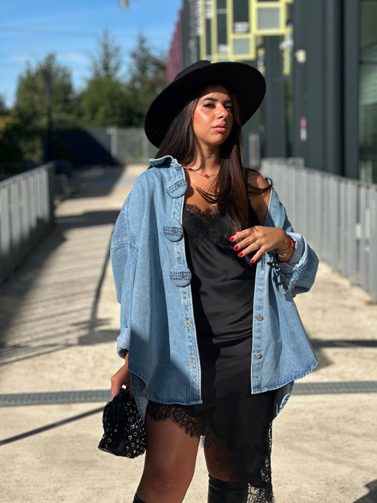 Chemise jean Claire gros boutons 10026