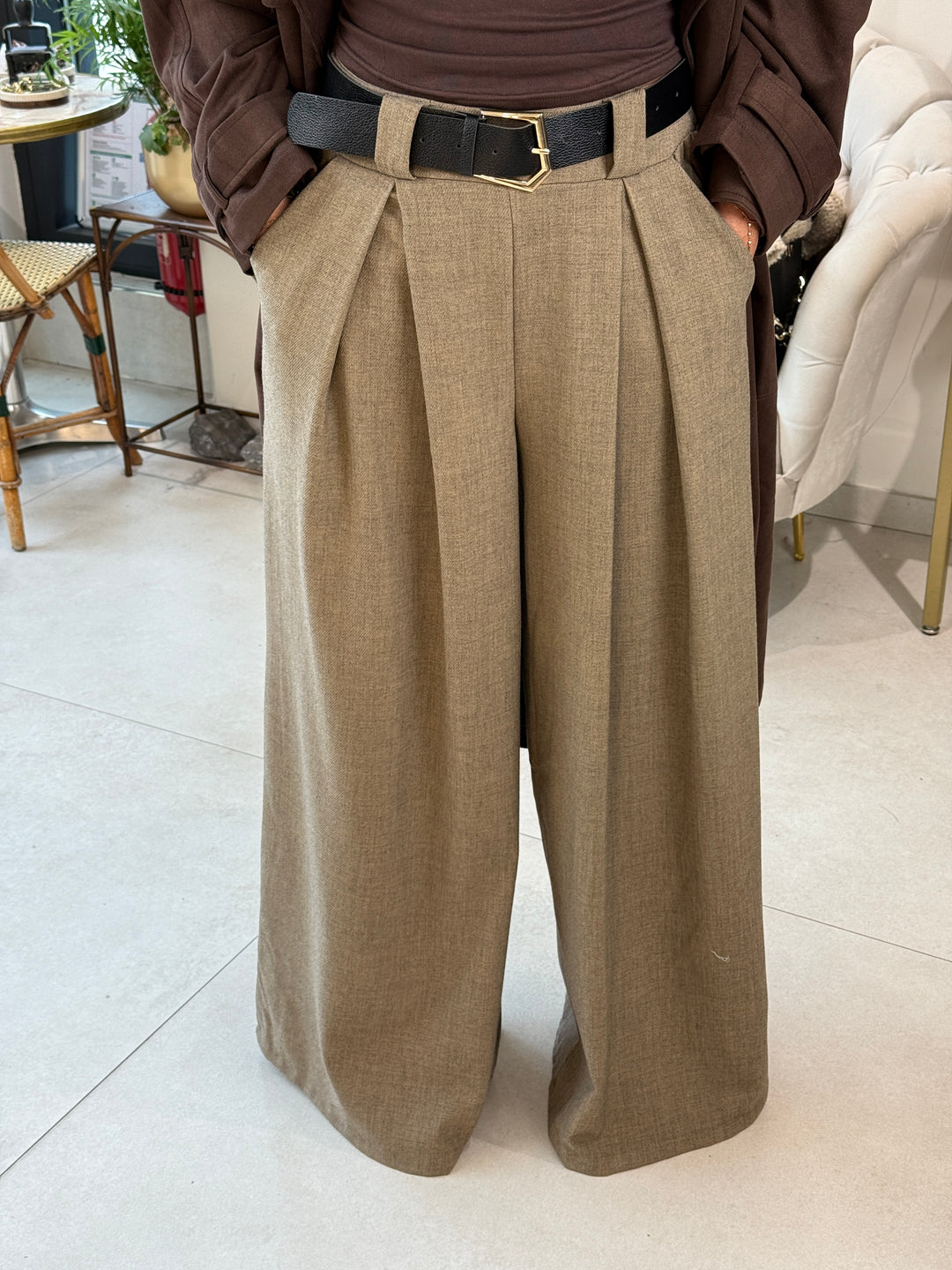 Pantalon pince ceinture 18599