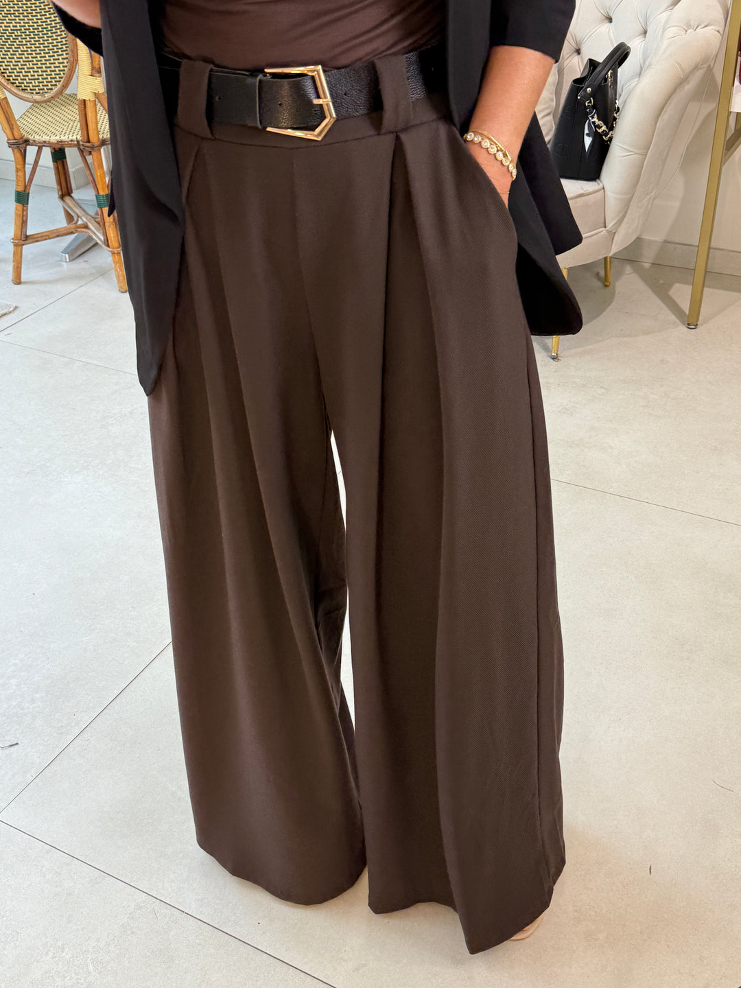 Pantalon pince ceinture 18599