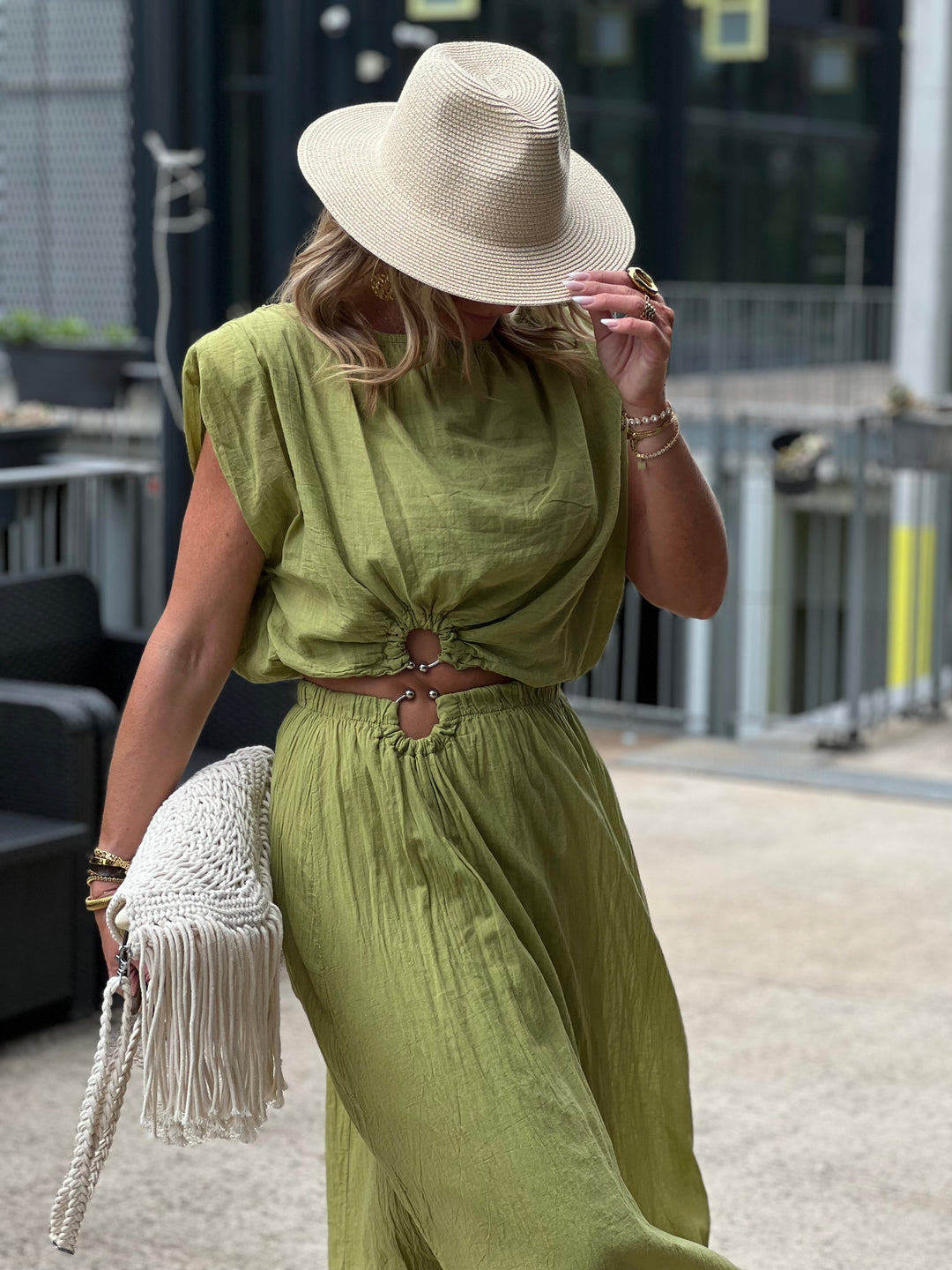 Ensemble Vert coton 12412