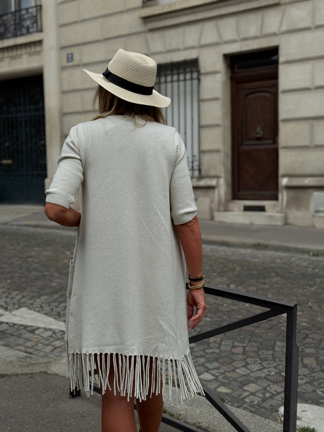 Gilet long à franges