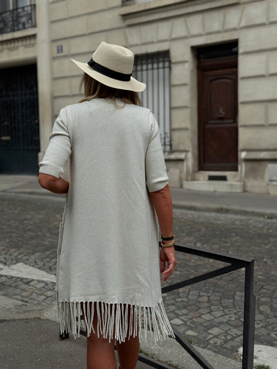 Gilet long à franges