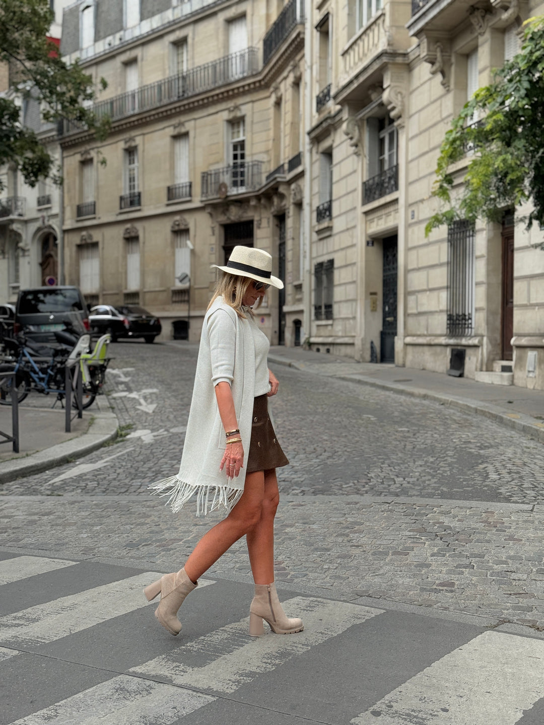 Gilet long à franges