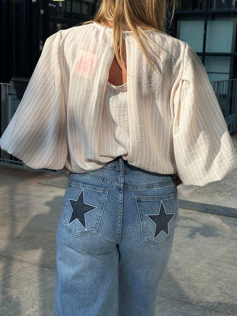 Jean Wide Leg Étoiles Brodées HU0017