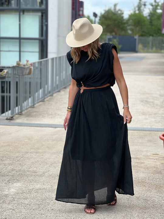 Ensemble noir coton 12412