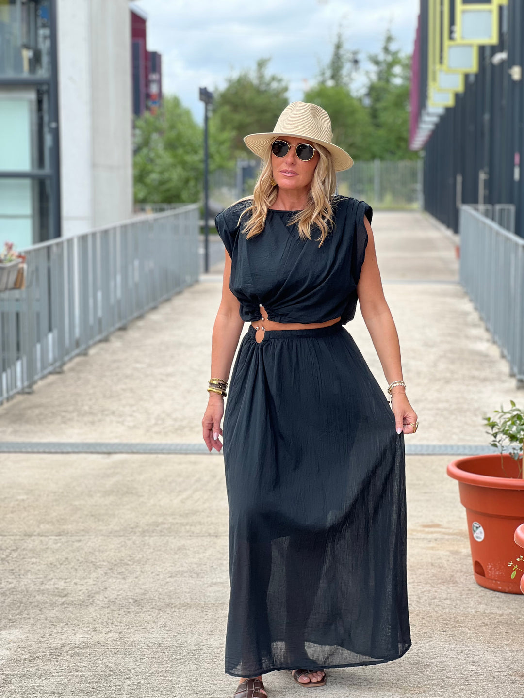 Ensemble noir coton 12412